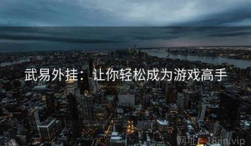 武易外挂：让你轻松成为游戏高手