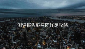 测评报告麻豆网详尽攻略
