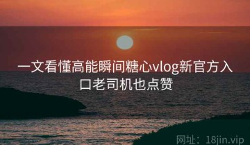 一文看懂高能瞬间糖心vlog新官方入口老司机也点赞