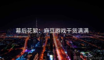幕后花絮：麻豆游戏干货满满