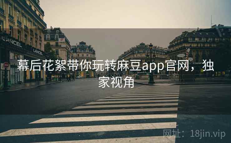 幕后花絮带你玩转麻豆app官网，独家视角