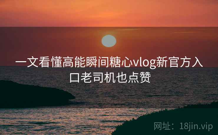 一文看懂高能瞬间糖心vlog新官方入口老司机也点赞