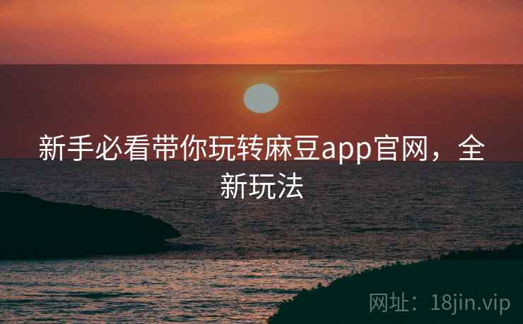 新手必看带你玩转麻豆app官网，全新玩法