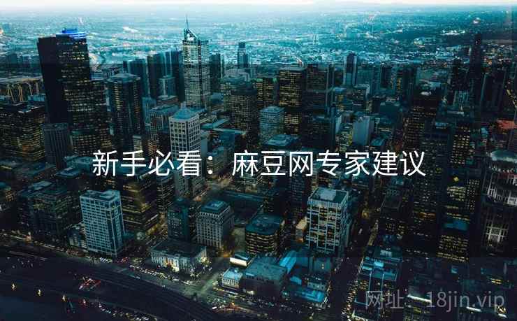 新手必看：麻豆网专家建议